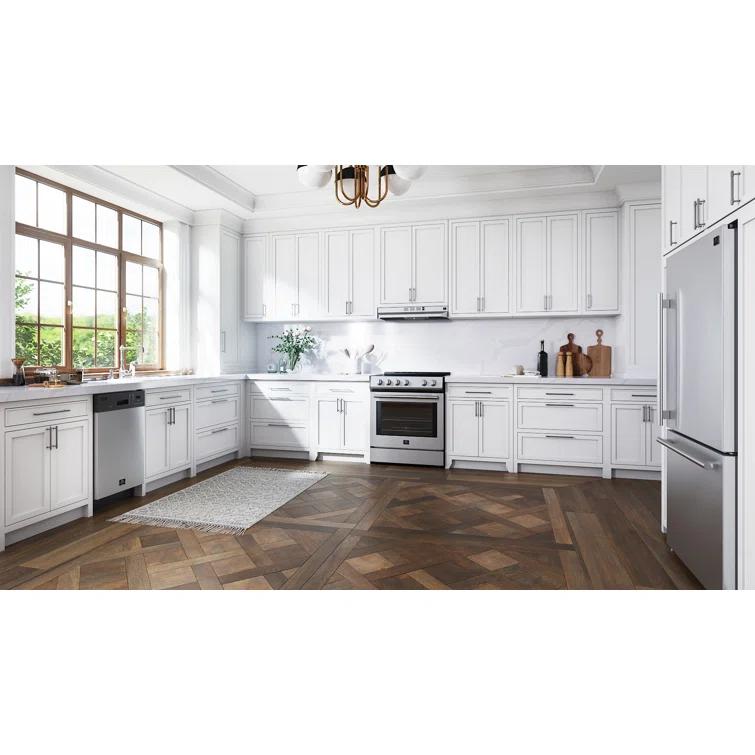 Leonardo Espresso 30-inch Slide-In Electric Range in Stainless-Steel, Black or White, 4 Elements, 7,100 Watts, 5.0 cu.ft. Oven with Convection Fan