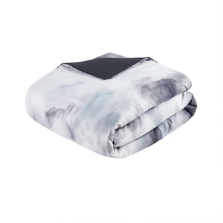 Cassiopeia Watercolor Tie Dye Printed Comforter Set with Throw Pillow