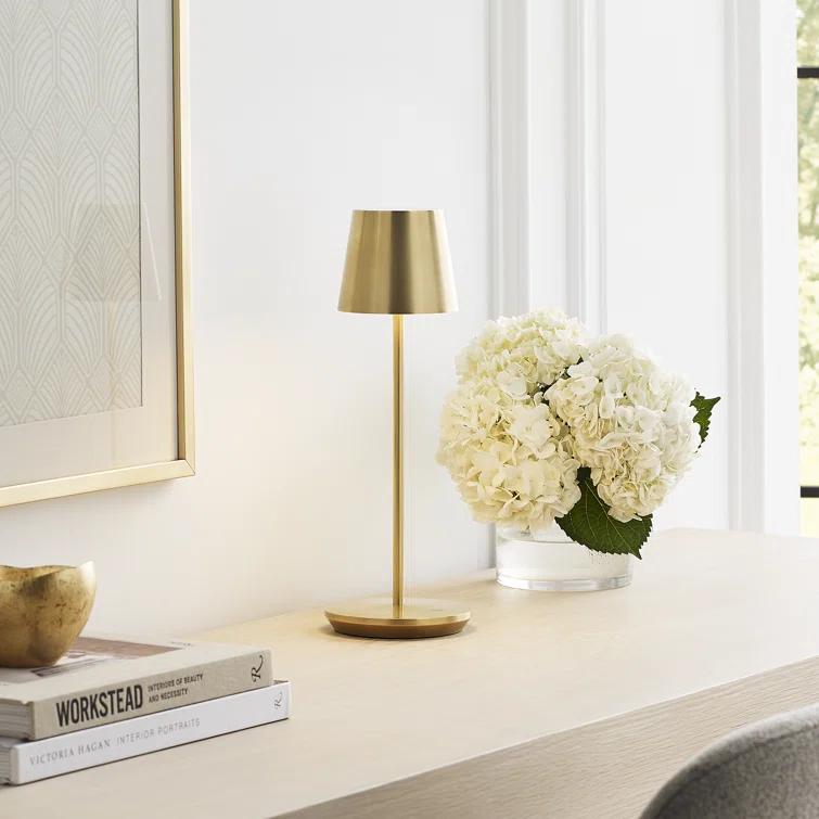 Carla Cordless Table Lamp - Brass