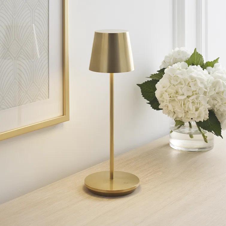 Carla Cordless Table Lamp - Brass