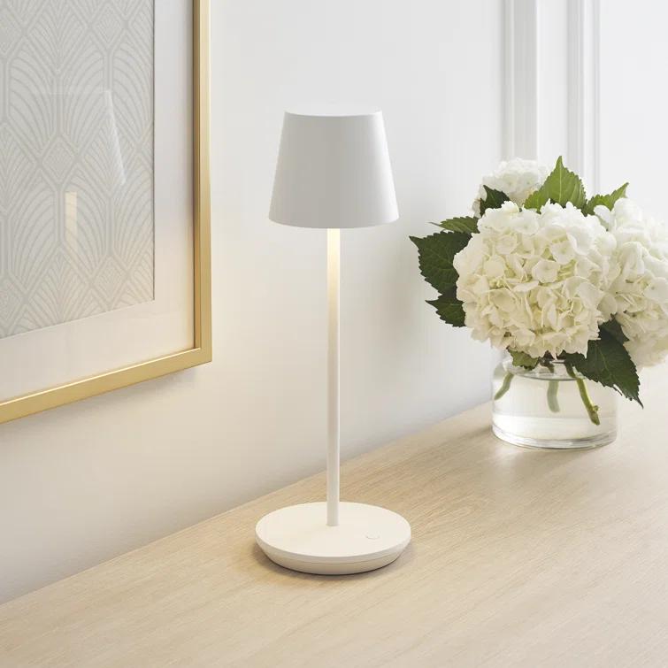 Carla Cordless Table Lamp - White / Small