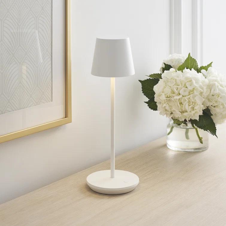 Carla Cordless Table Lamp - White / Small