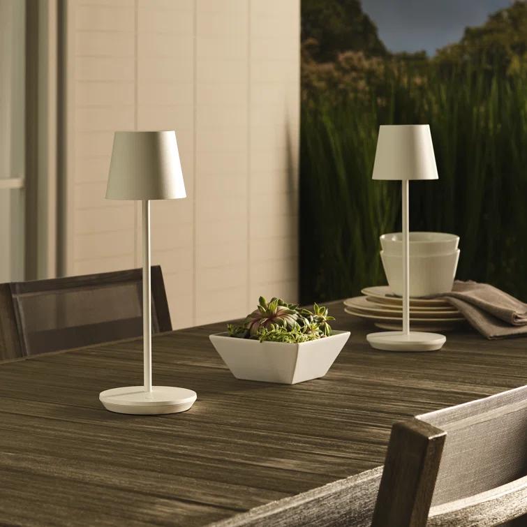 Carla Cordless Table Lamp - White / Small