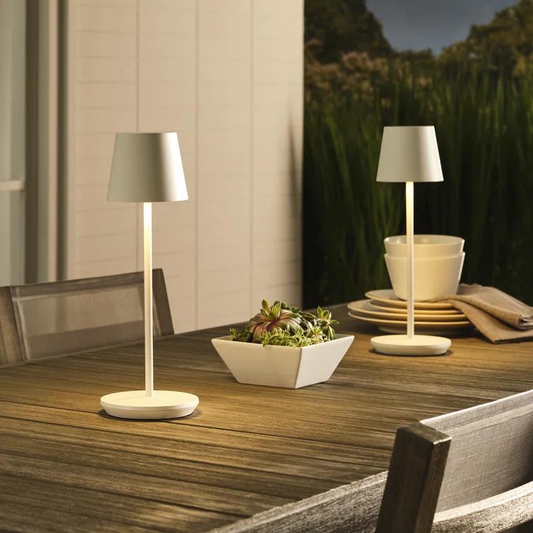Carla Cordless Table Lamp - White / Small