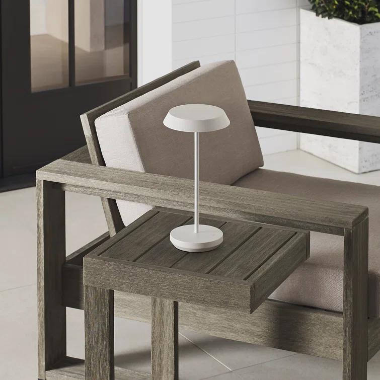 Matte White Cordless Touch LED Outdoor Table Lamp