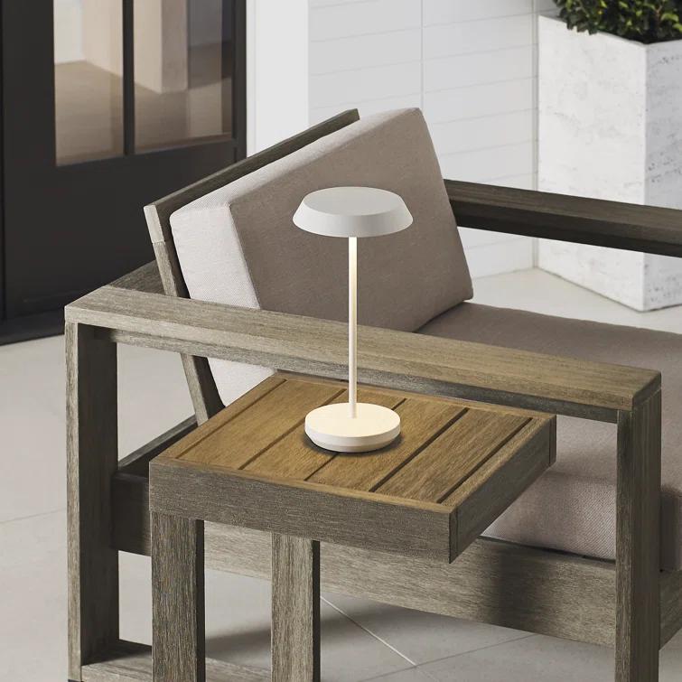 Matte White Cordless Touch LED Outdoor Table Lamp