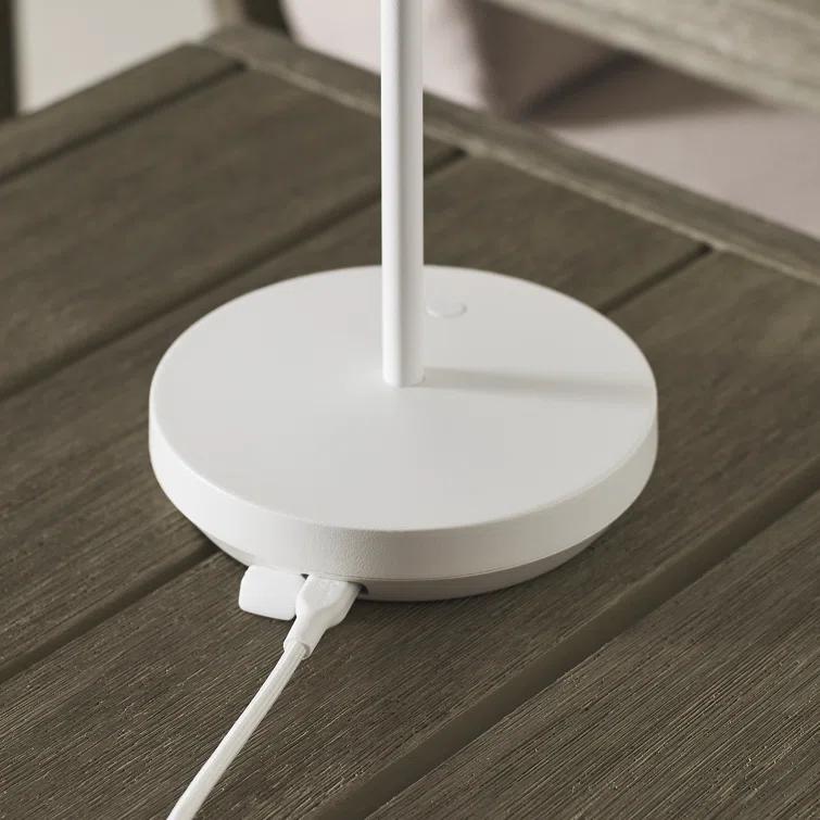 Matte White Cordless Touch LED Outdoor Table Lamp