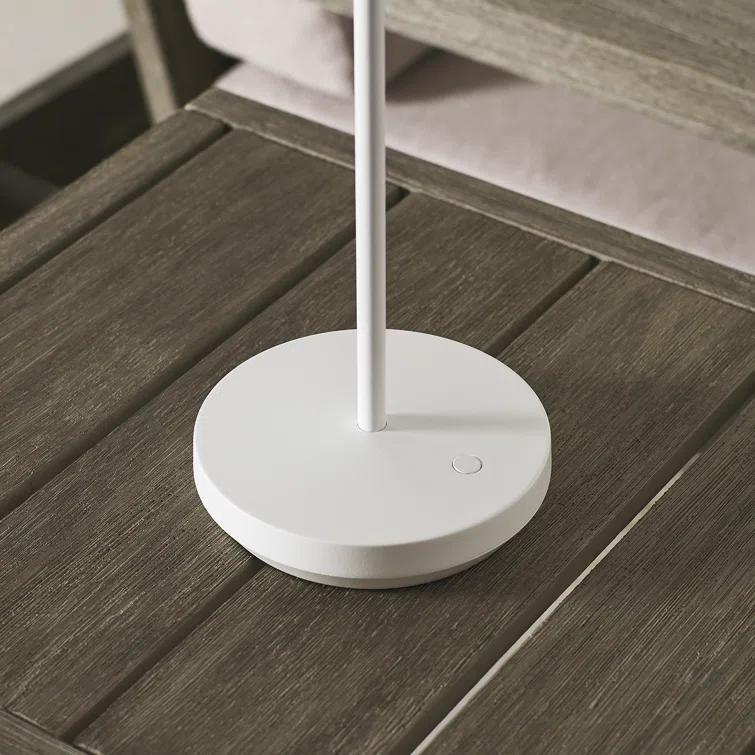 Matte White Cordless Touch LED Outdoor Table Lamp