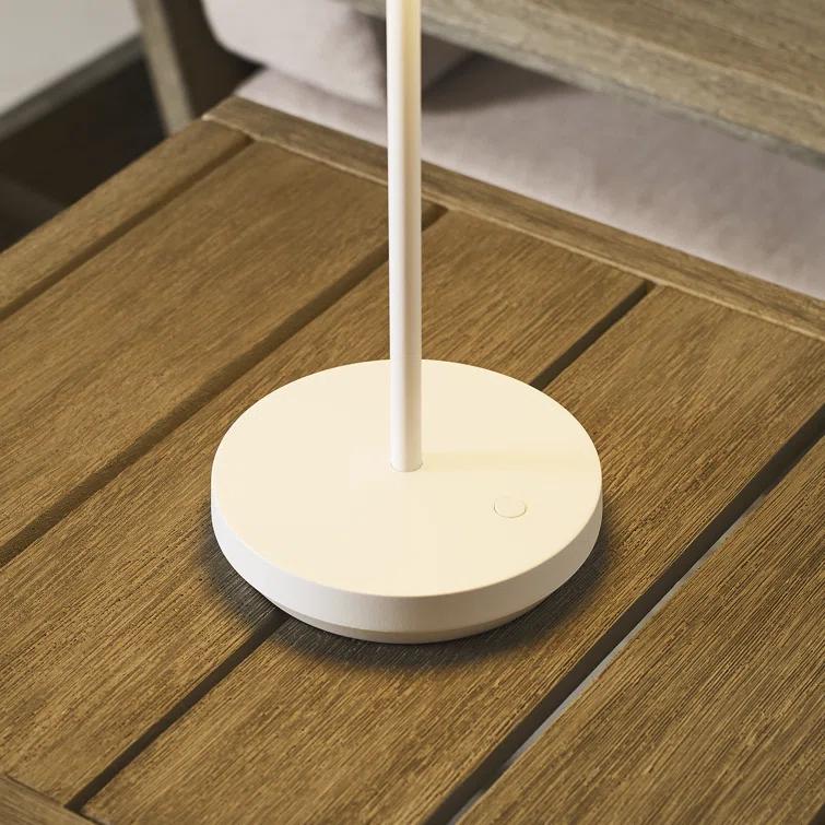 Matte White Cordless Touch LED Outdoor Table Lamp