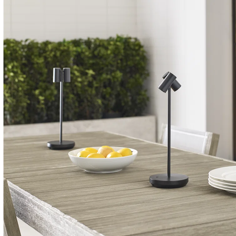 Black Adjustable Cordless Outdoor LED Table Lamp