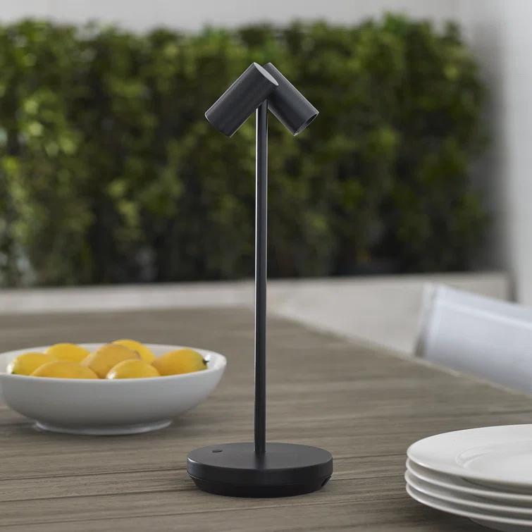 Black Adjustable Cordless Outdoor LED Table Lamp