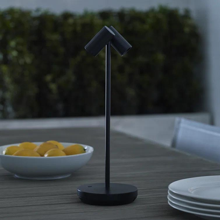 Black Adjustable Cordless Outdoor LED Table Lamp