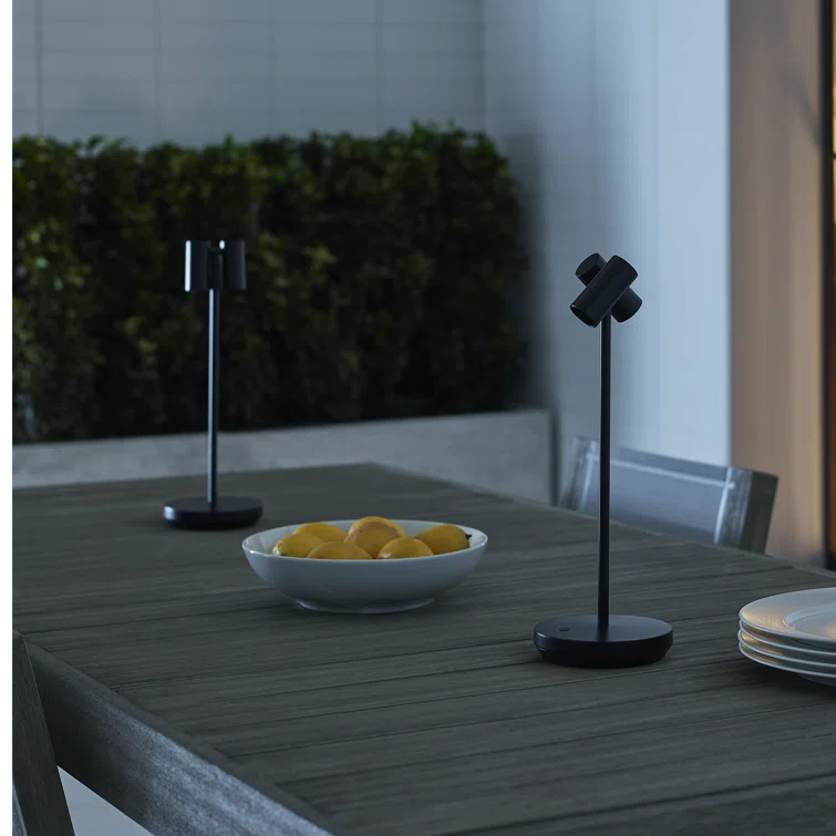 Black Adjustable Cordless Outdoor LED Table Lamp