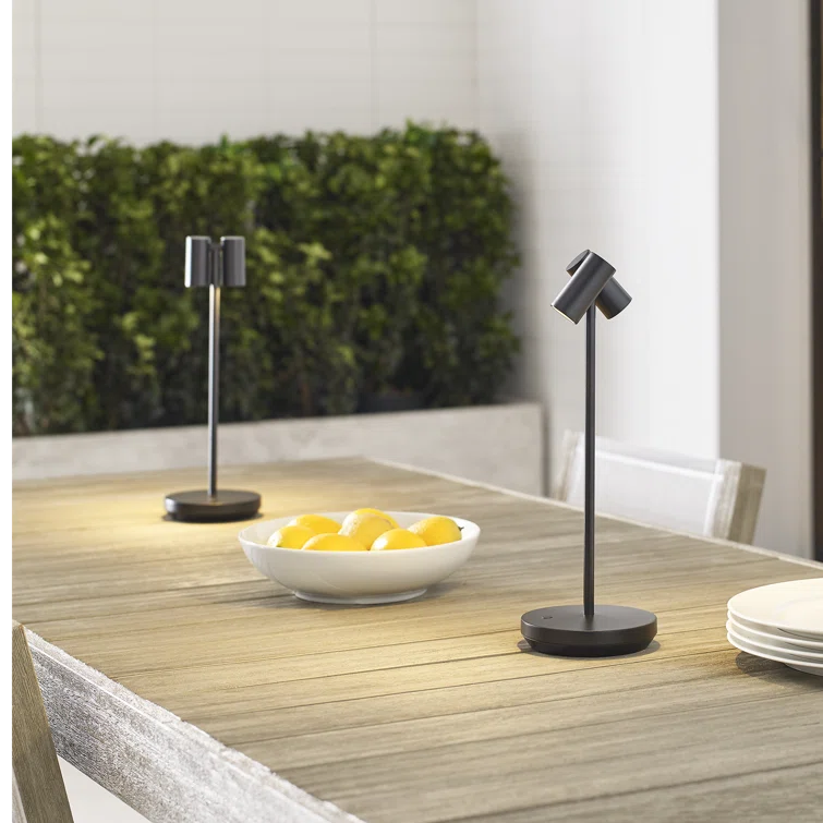 Black Adjustable Cordless Outdoor LED Table Lamp