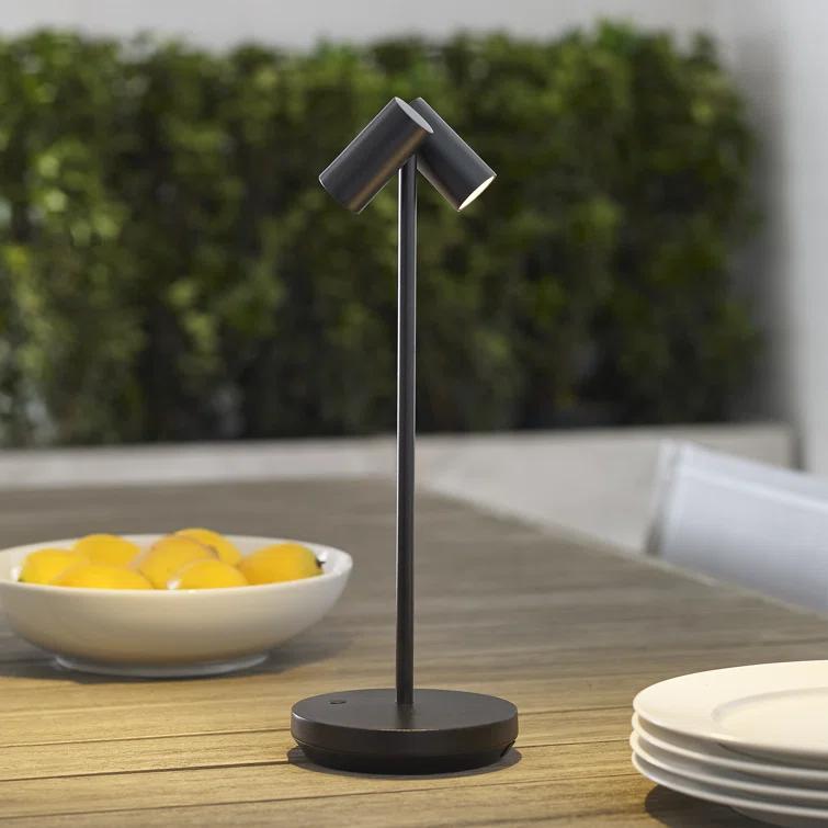 Black Adjustable Cordless Outdoor LED Table Lamp