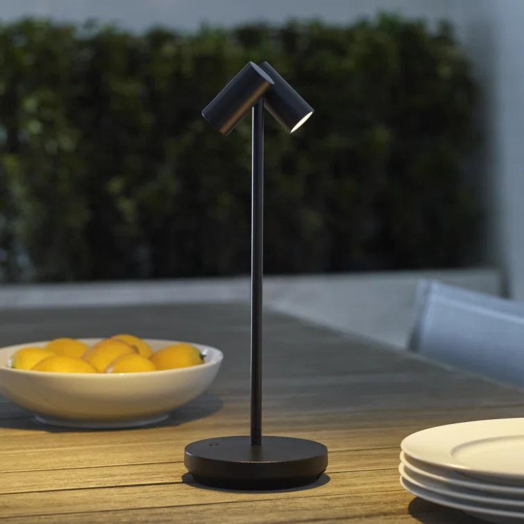 Black Adjustable Cordless Outdoor LED Table Lamp