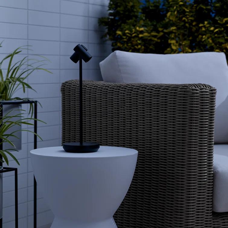 Black Adjustable Cordless Outdoor LED Table Lamp