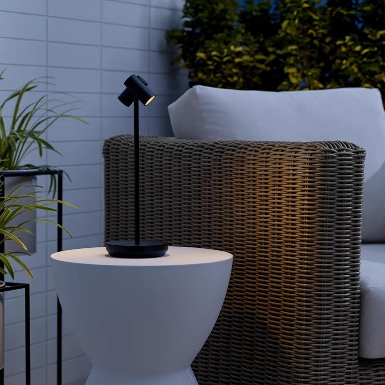 Black Adjustable Cordless Outdoor LED Table Lamp