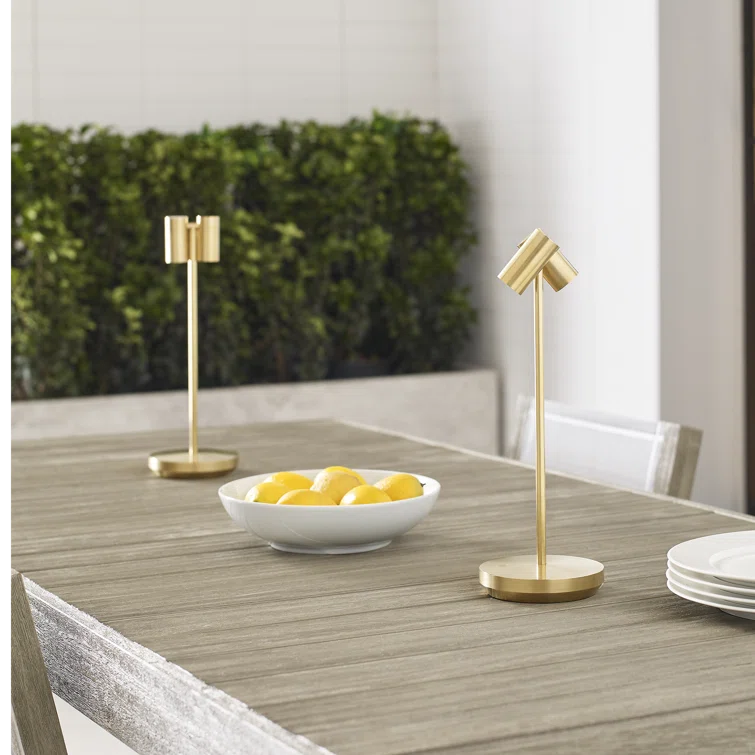 Natural Brass Adjustable Cordless Outdoor Table Lamp