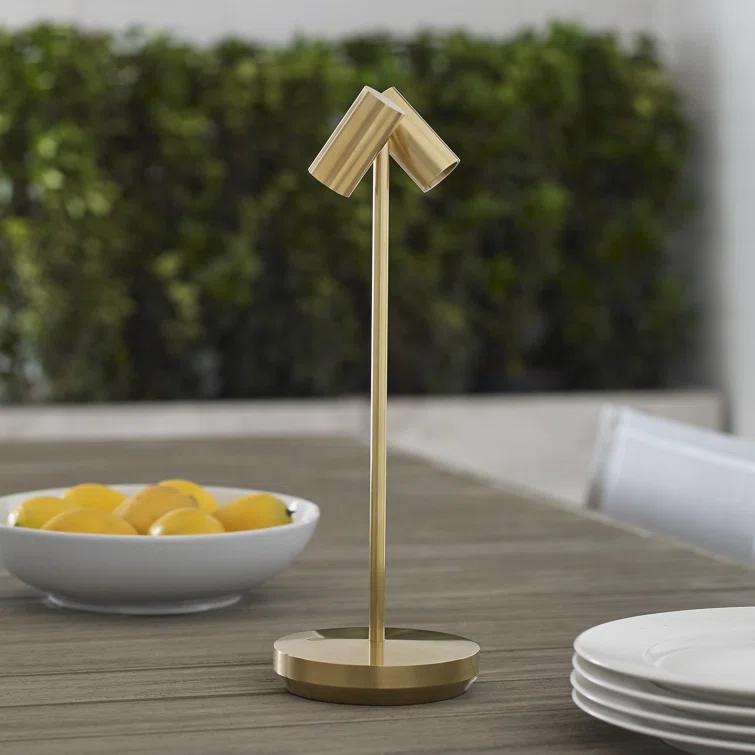 Natural Brass Adjustable Cordless Outdoor Table Lamp