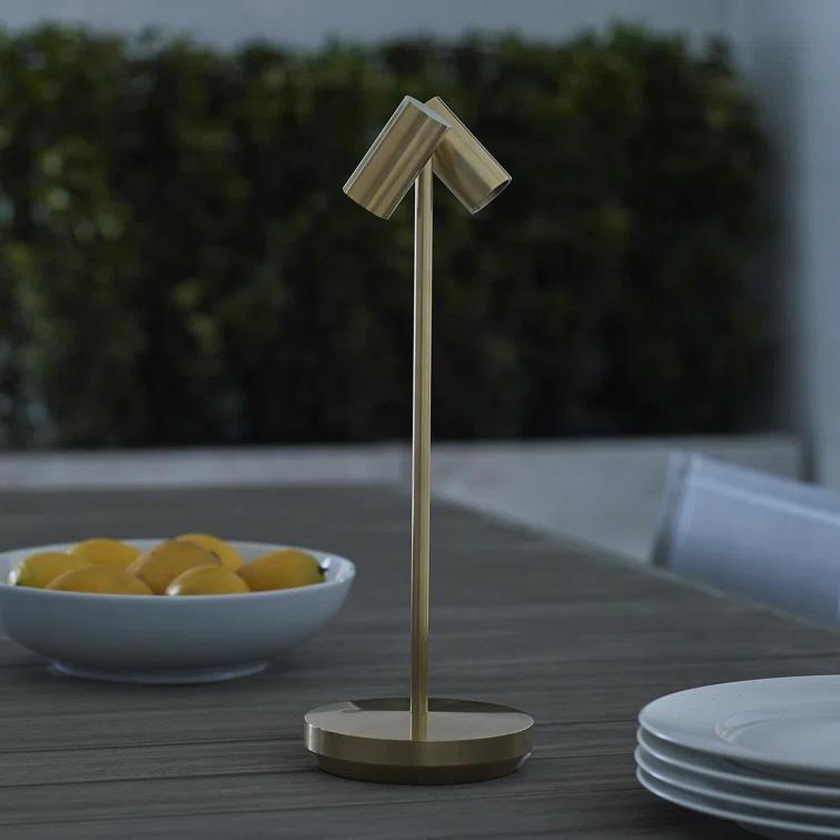 Natural Brass Adjustable Cordless Outdoor Table Lamp