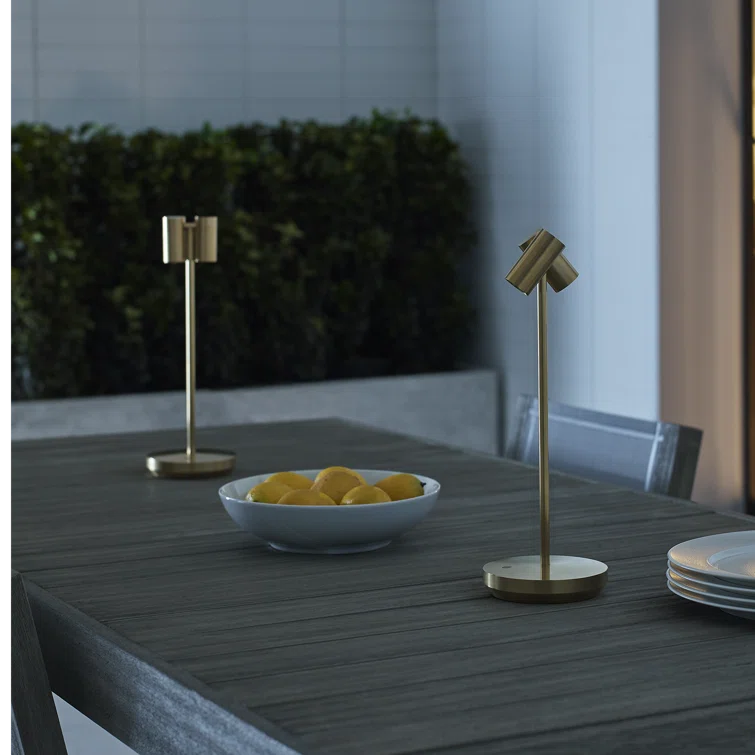 Natural Brass Adjustable Cordless Outdoor Table Lamp