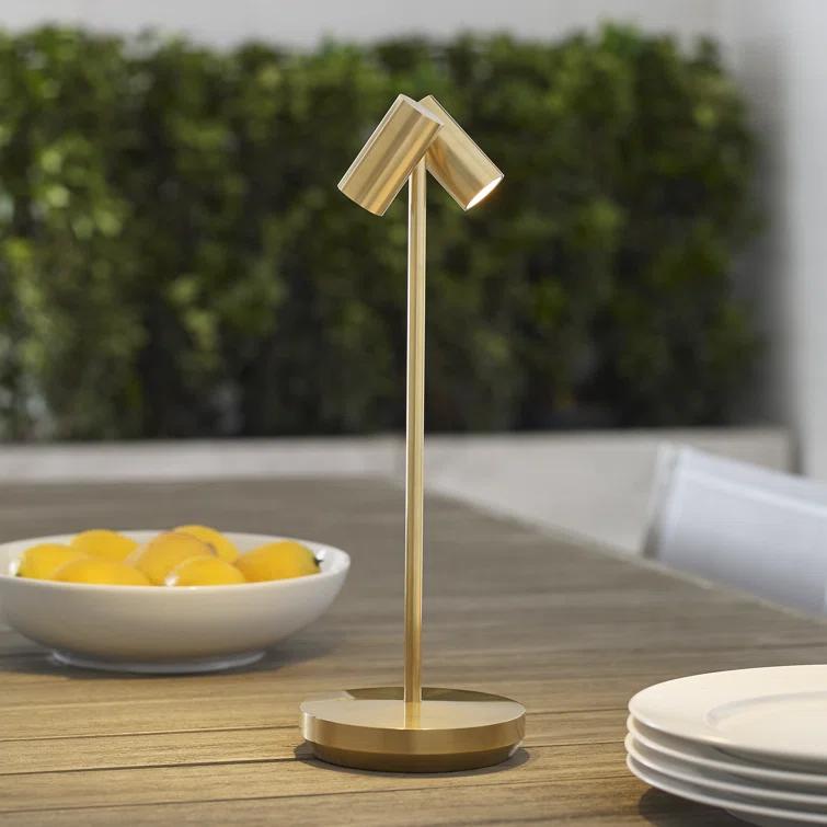 Natural Brass Adjustable Cordless Outdoor Table Lamp