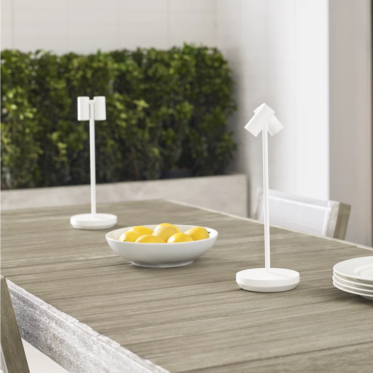 Matte White Adjustable Cordless Outdoor Table Lamp