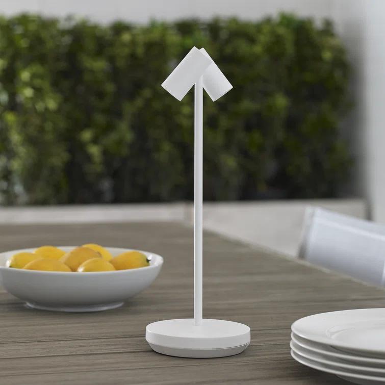 Matte White Adjustable Cordless Outdoor Table Lamp