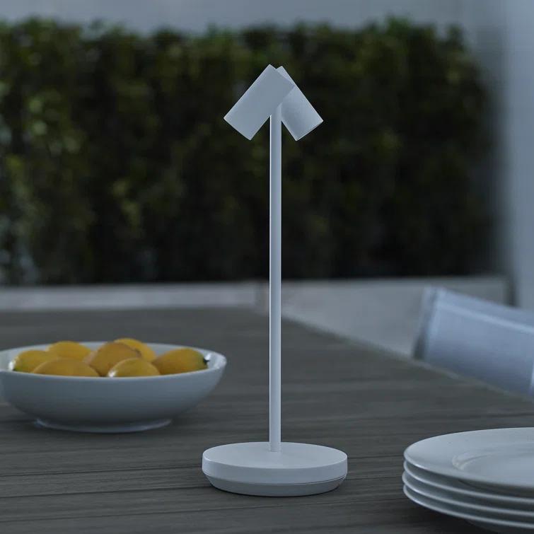 Matte White Adjustable Cordless Outdoor Table Lamp