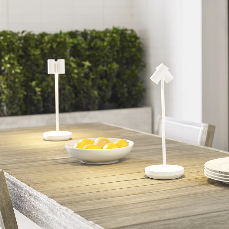 Matte White Adjustable Cordless Outdoor Table Lamp
