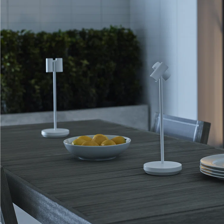 Matte White Adjustable Cordless Outdoor Table Lamp