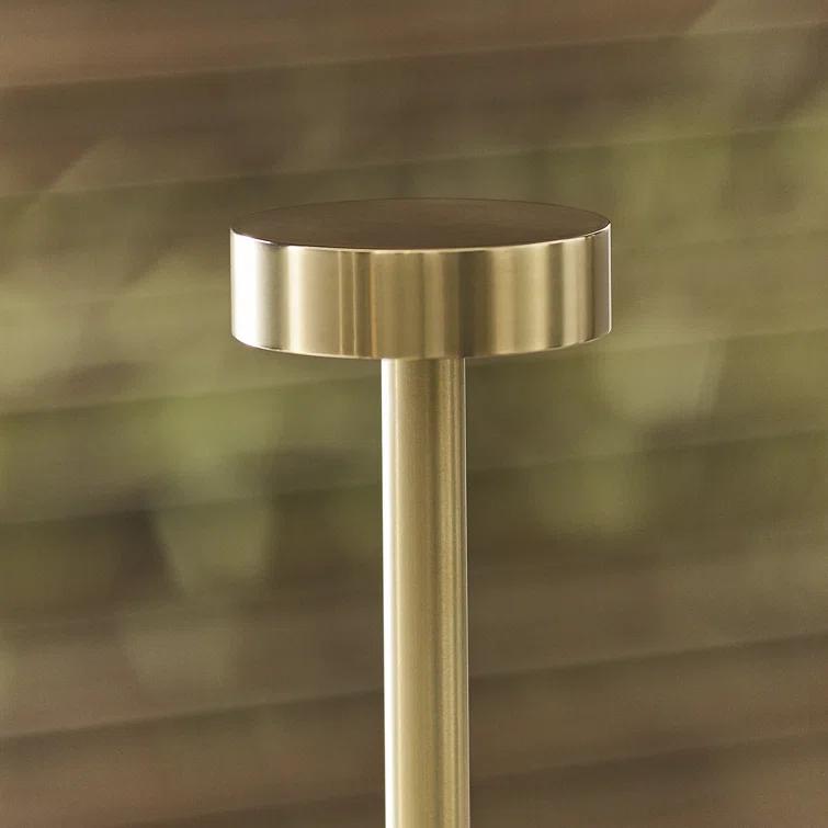 Natural Brass Cordless LED Table Lamp with Touch Dimmer