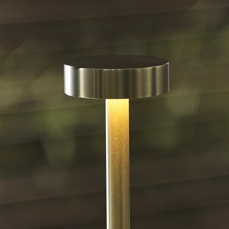 Natural Brass Cordless LED Table Lamp with Touch Dimmer
