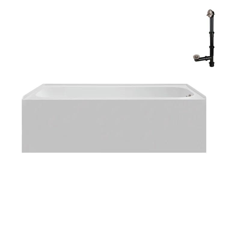 Streamline 60 in. x 30 in. Acrylic Right-Hand Drain Alcove Bathtub in Glossy White With External Drain