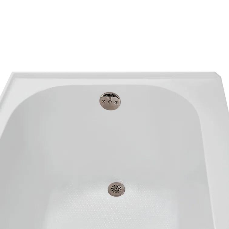 Streamline 60 in. x 30 in. Acrylic Right-Hand Drain Alcove Bathtub in Glossy White With External Drain