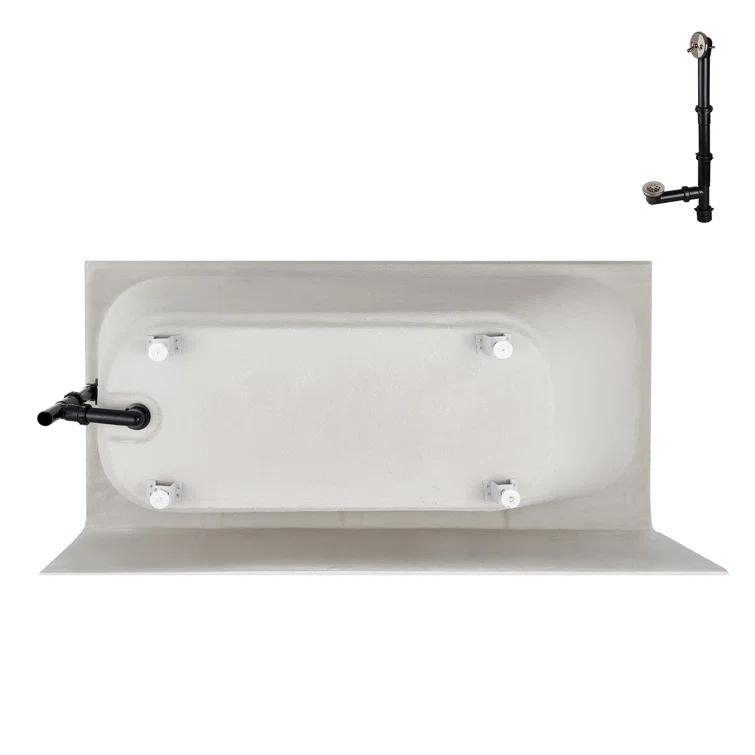 Streamline 60 in. x 30 in. Acrylic Right-Hand Drain Alcove Bathtub in Glossy White With External Drain