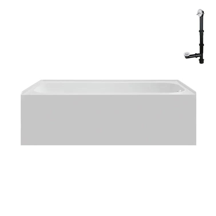 Streamline 60 in. x 30 in. Acrylic Right-Hand Drain Alcove Bathtub in Glossy White With External Drain