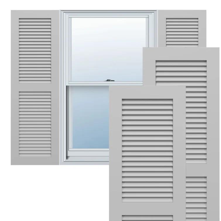 True Fit PVC Two Equal Louver Shutters