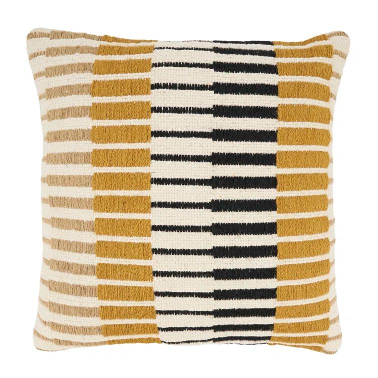 Dynamic Stripe Geometry Down Filled Throw Pillow