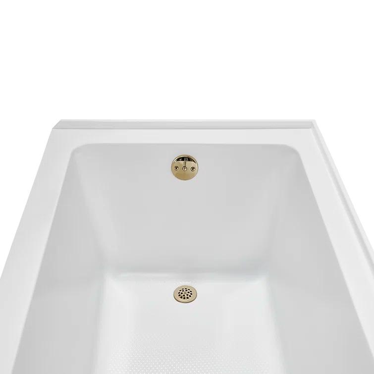 Streamline Bath Streamline 60 in. x 30 in. Acrylic Left-Hand Drain Alcove Bathtub in Glossy White With External Drain NAL-5320-PBR