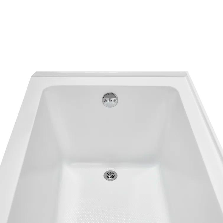 Streamline Bath Streamline 60 in. x 30 in. Acrylic Left-Hand Drain Alcove Bathtub in Glossy White With External Drain NAL-5320-CH