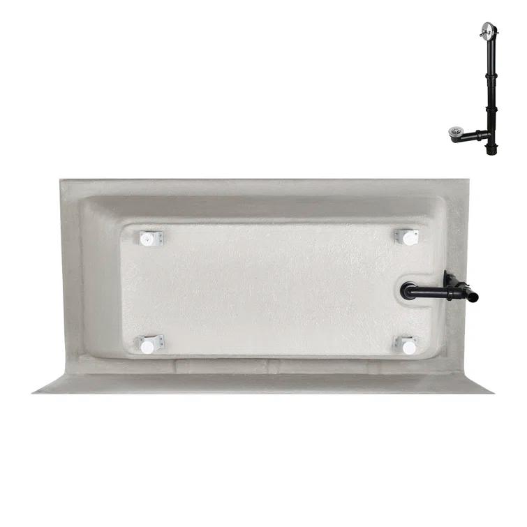 Streamline Bath Streamline 60 in. x 30 in. Acrylic Left-Hand Drain Alcove Bathtub in Glossy White With External Drain NAL-5320-CH