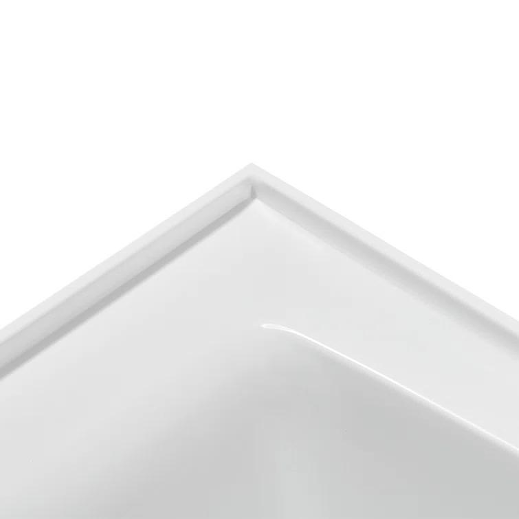 Streamline 60 in. x 30 in. Acrylic Left-Hand Drain Alcove Bathtub in Glossy White With External Drain