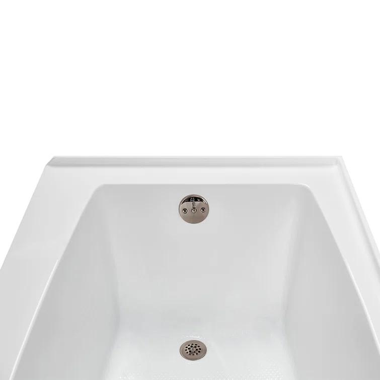 Streamline 60 in. x 30 in. Acrylic Left-Hand Drain Alcove Bathtub in Glossy White With External Drain