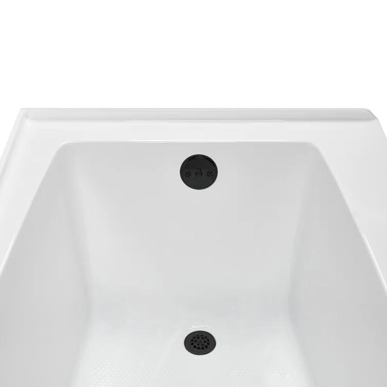 Streamline 60 in. x 30 in. Acrylic Right-Hand Drain Alcove Bathtub in Glossy White With External Drain