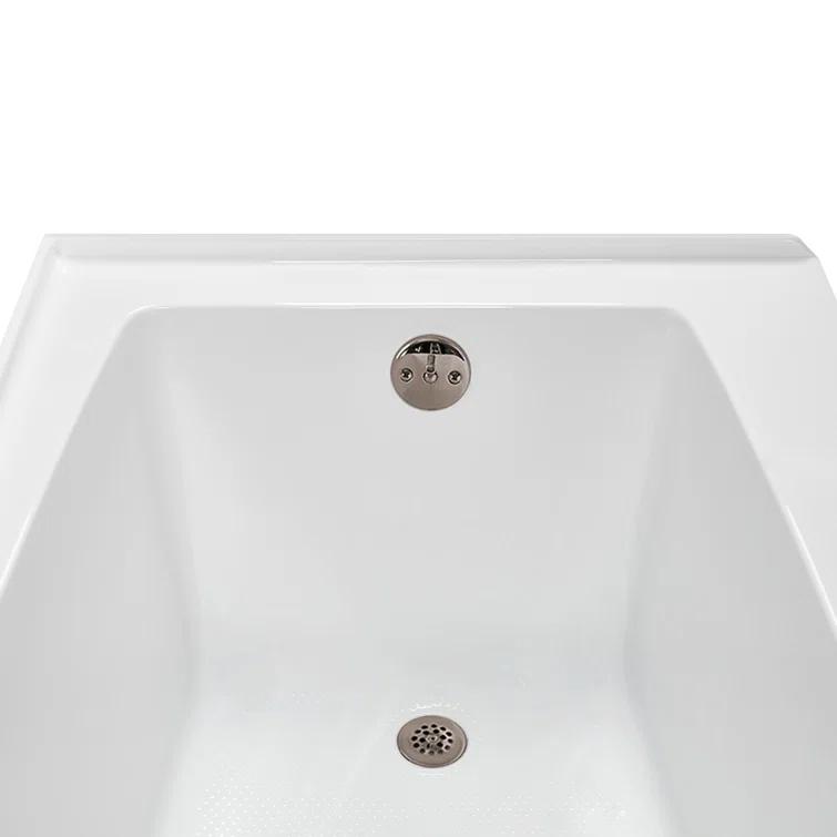 Streamline 60 in. x 30 in. Acrylic Right-Hand Drain Alcove Bathtub in Glossy White With External Drain