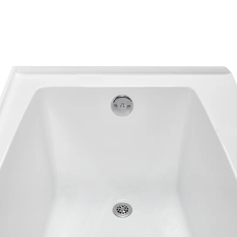 Streamline 60 in. x 30 in. Acrylic Right-Hand Drain Alcove Bathtub in Glossy White With External Drain