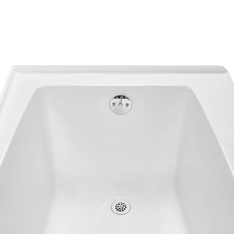 Streamline 60 in. x 30 in. Acrylic Right-Hand Drain Alcove Bathtub in Glossy White With External Drain