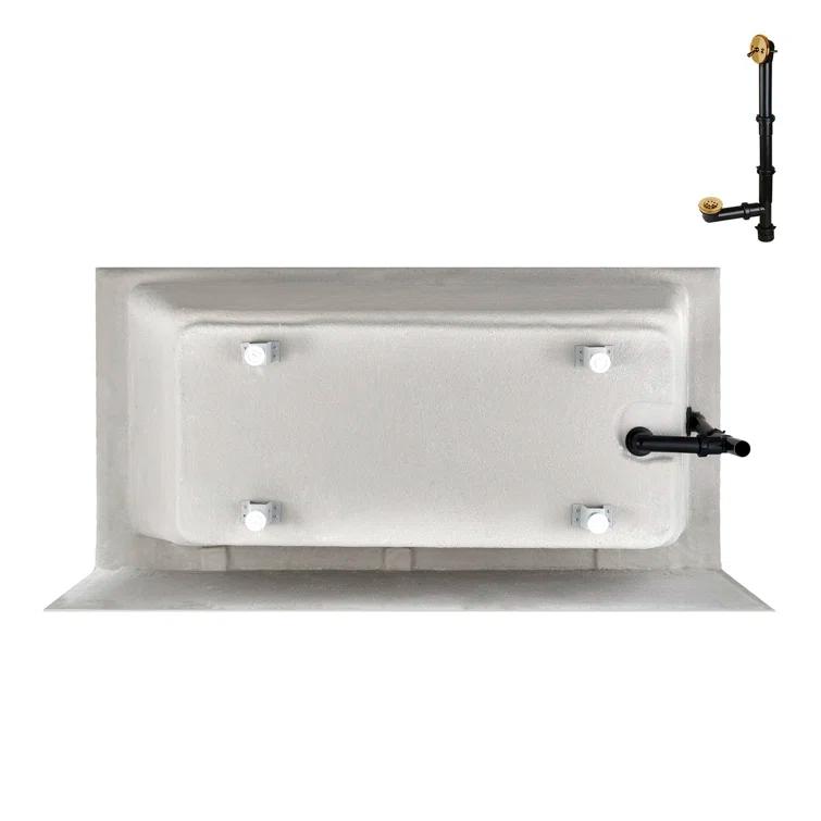 Streamline Bath Streamline 60 in. x 32 in. Acrylic Left-Hand Drain Alcove Bathtub in Glossy White With External Drain NAL-5560-BGL